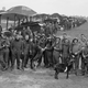 The officers of No. 85 Squadron, including Major Edward Mannock, gather in front of their Royal Aircraft Factory S.E.5a scouts at St Omer aerodrome in France in 1918 (Imperial War Museum)